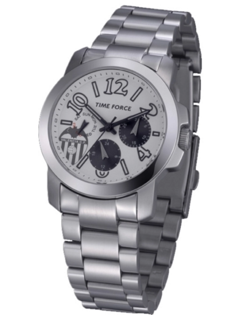 Time Force - Time Force Tf3363l02m Reloj Analógico Para Chico Caja De Acero Inoxidable Esfera Color Blanco