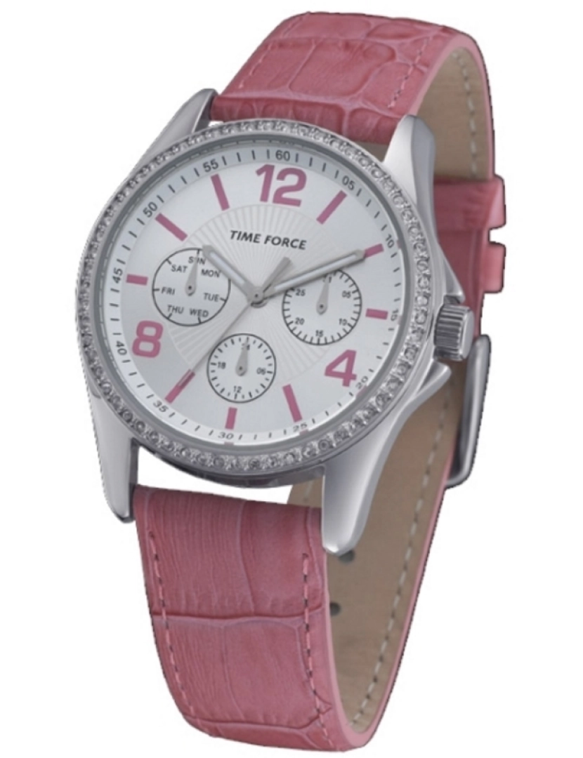 Time Force - Time Force Tf4022l11 Reloj Analógico Para Mujer Caja De Acero Inoxidable Esfera Color Plateado