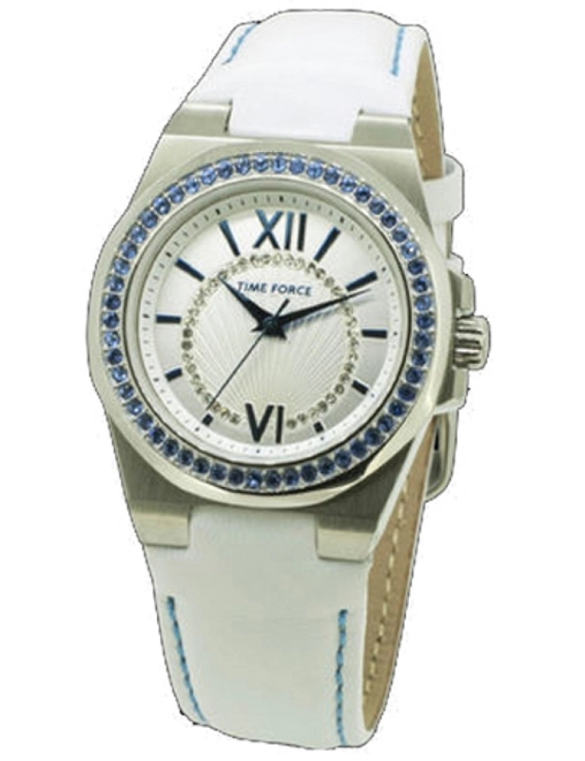 Time Force - Time Force Tf4161l03    Reloj Analógico Para Mujer Caja De Acero Inoxidable Esfera Color Blanco