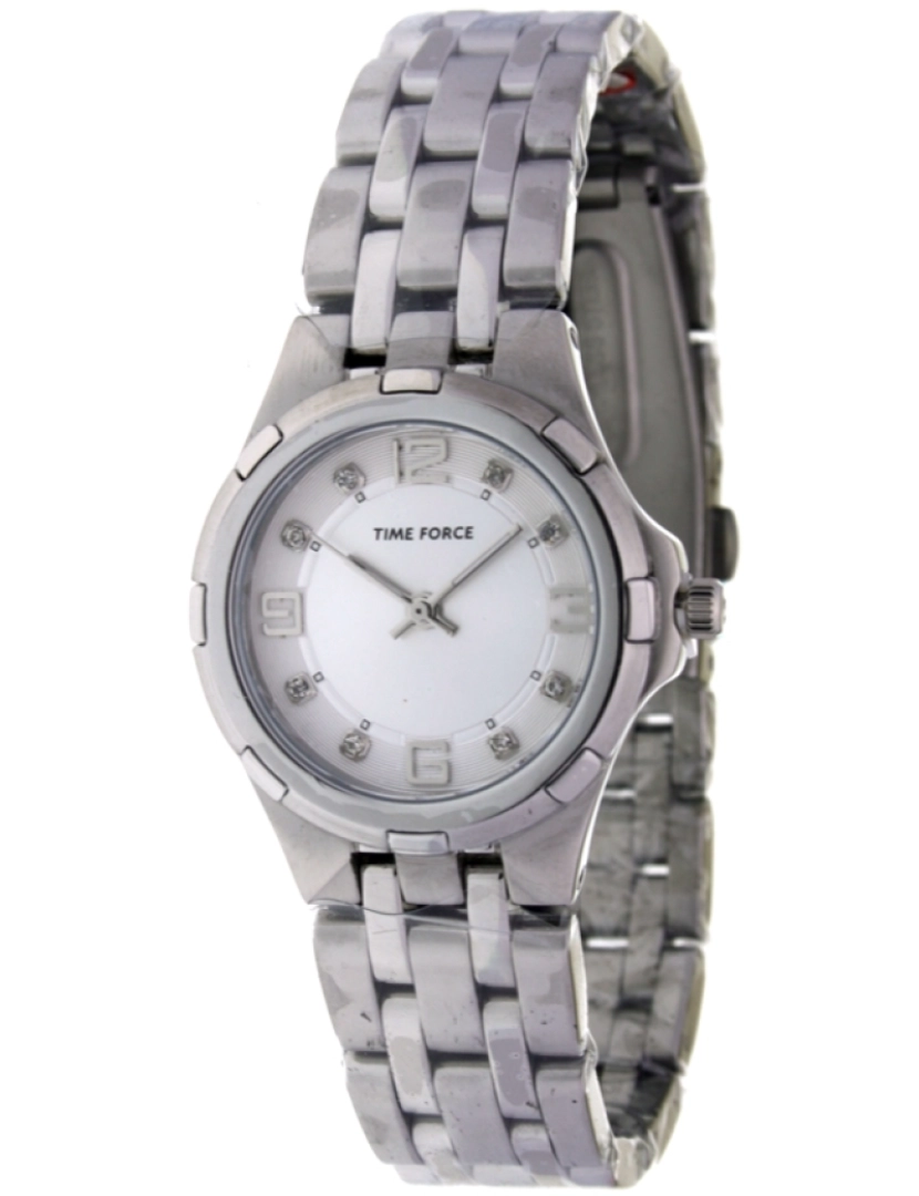 Time Force - Time Force Tf4018l02m    Reloj Analógico Para Mujer Caja De Acero Inoxidable Esfera Color Blanco
