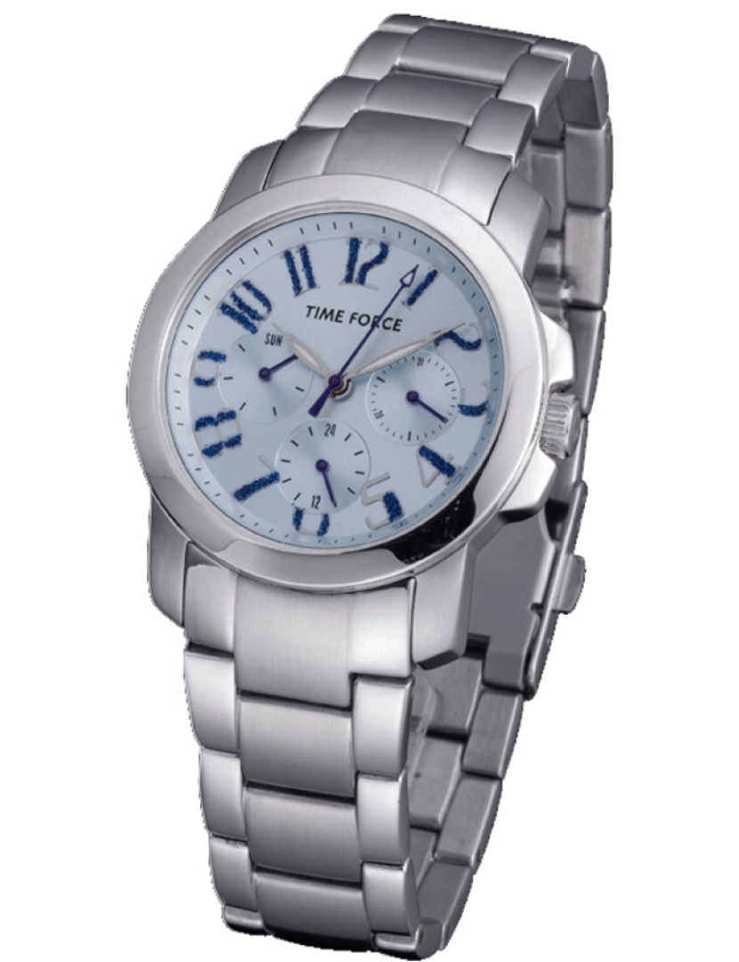 Time Force - Time Force Tf3251l03m Reloj Analógico Para Chico Caja De Acero Inoxidable Esfera Color Azul