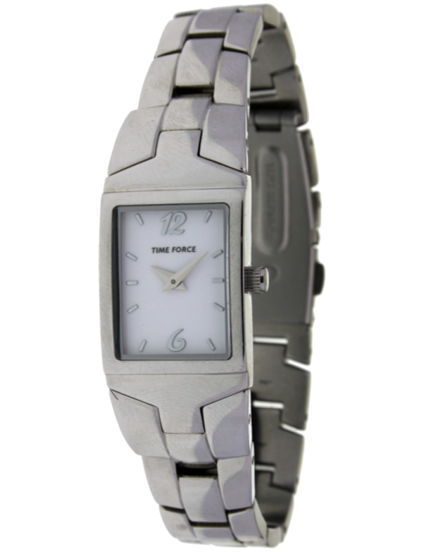 Time Force - Time Force Tf3208l02m Reloj Analógico Para Mujer Caja De Acero Inoxidable Esfera Color Blanco