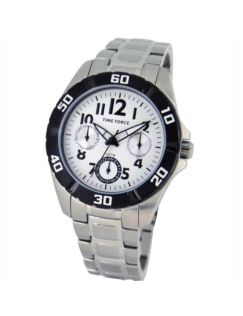 Time Force - Time Force Tf4133b02m Reloj Analógico Para Mujer Caja De Acero Inoxidable Esfera Color Blanco