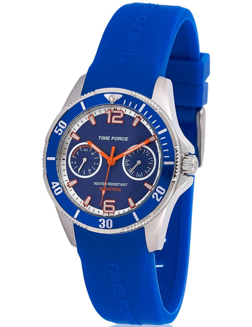 Time Force - Time Force Tf4110b03 Reloj Analógico Para Chico Caja De Acero Inoxidable Esfera Color Azul
