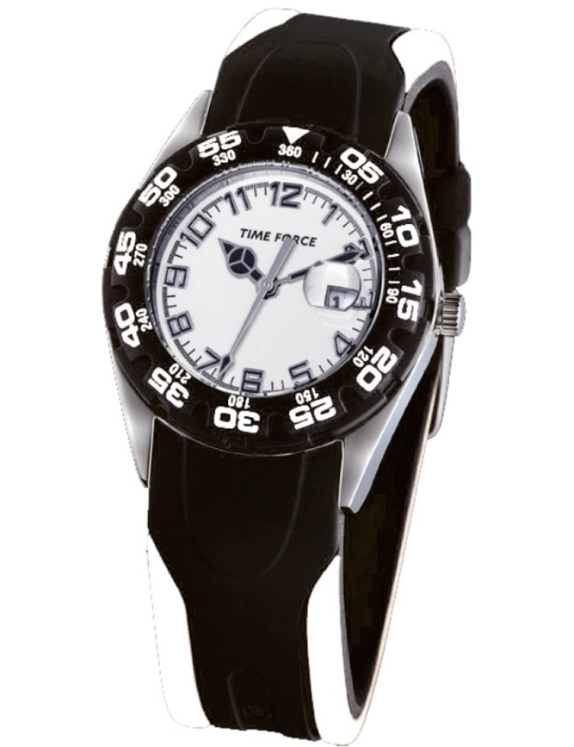 Time Force - Time Force Tf3028b02 Reloj Analógico Para Chico Caja De Acero Inoxidable Esfera Color Blanco