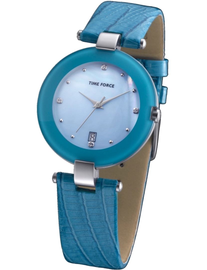 Time Force - Time Force Tf4069l03 Reloj Analógico Para Mujer Caja De Acero Inoxidable Esfera Color Azul