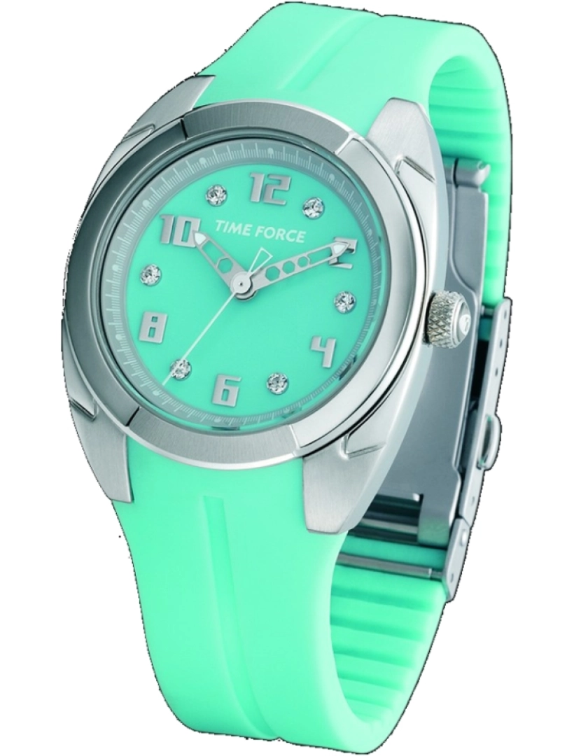 Time Force - Time Force Tf2908l03 Reloj Analógico Para Mujer Caja De Acero Inoxidable Esfera Color Azul