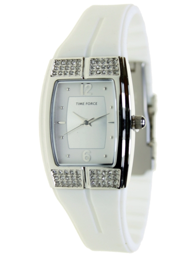 Time Force - Time Force Tf3174l16 Reloj Analógico Para Mujer Caja De Acero Inoxidable Esfera Color Blanco