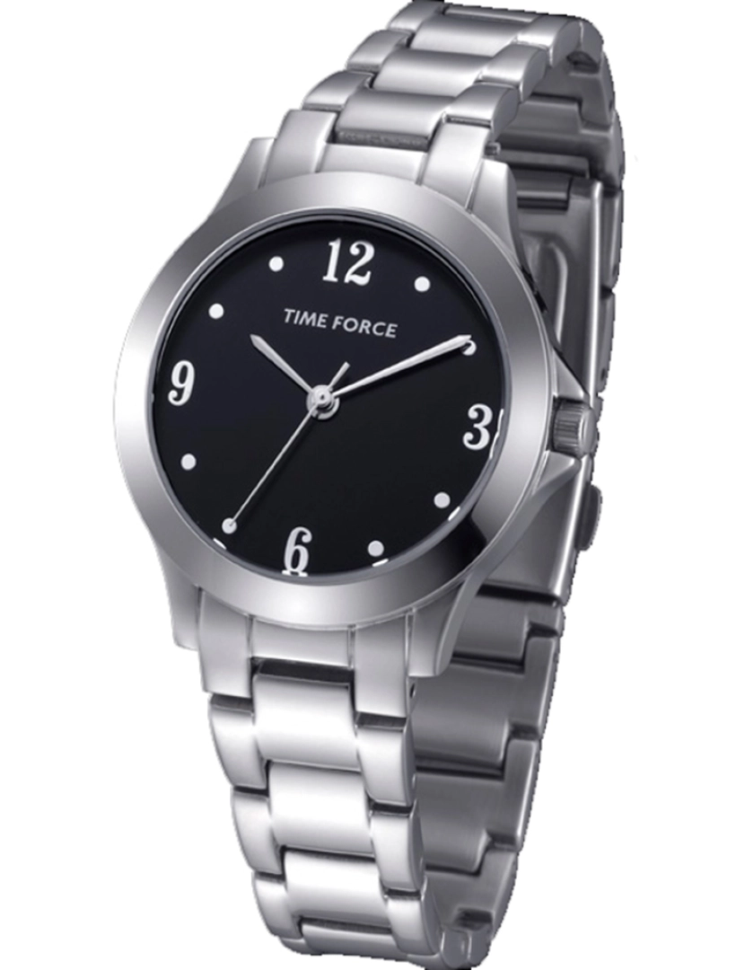 Time Force - Time Force Tf4042l01m Reloj Analógico Para Mujer Caja De Acero Inoxidable Esfera Color Negro