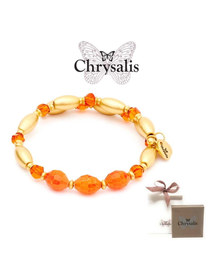 Chrysalis - Pulseira Chrysalis  Gaia Fire   Orange   Tamanho Adaptável   Com Caixa ou Saco Oferta