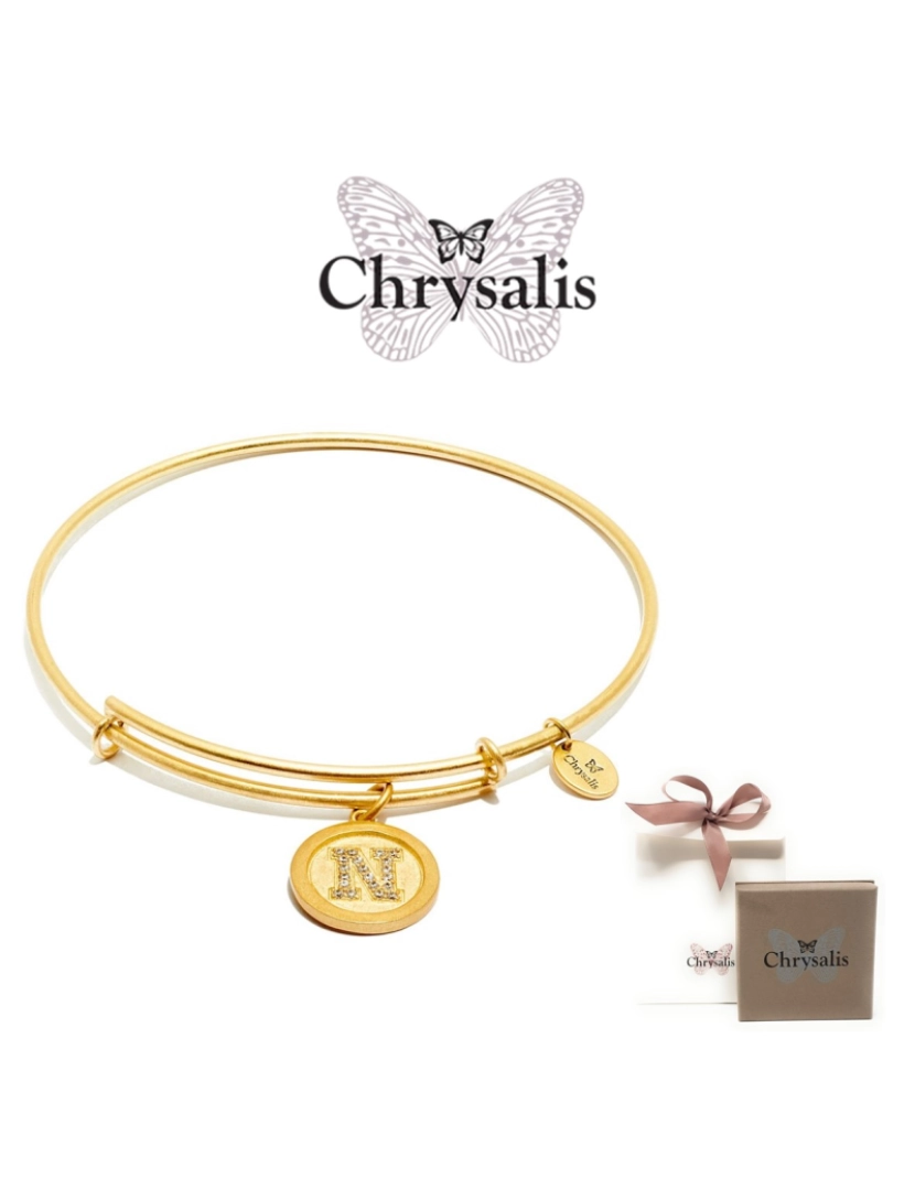 Chrysalis - Pulseira Chrysalis  Letter N   Gold   Tamanho Adaptável   Com Caixa ou Saco Oferta