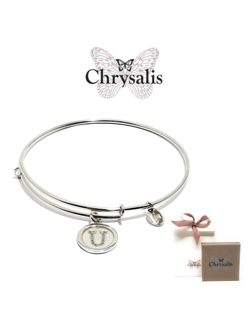 imagem de Pulseira Chrysalis  Letter U   Silver   Tamanho Adaptável   Com Caixa ou Saco Oferta1