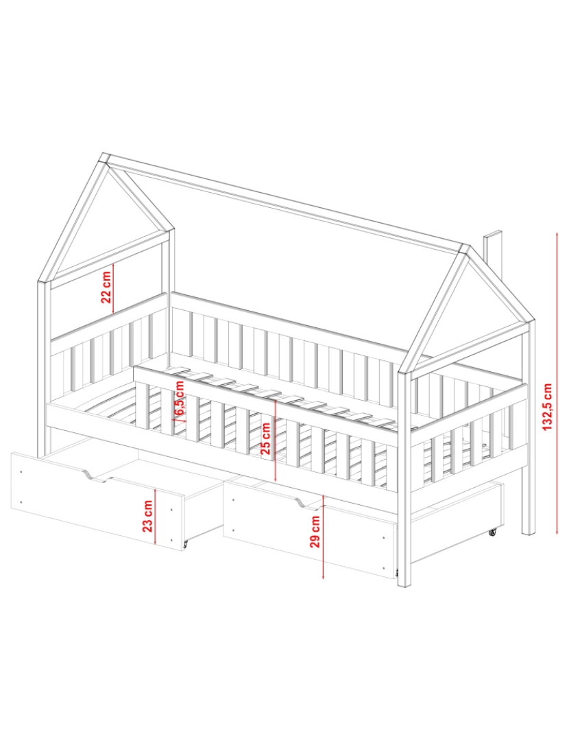 imagem de Cama Domi House 80x180 Pinho2