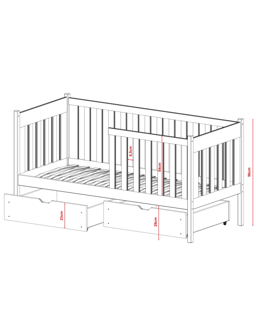 imagem de Cama infantil Alicja 80x180 Pinho3