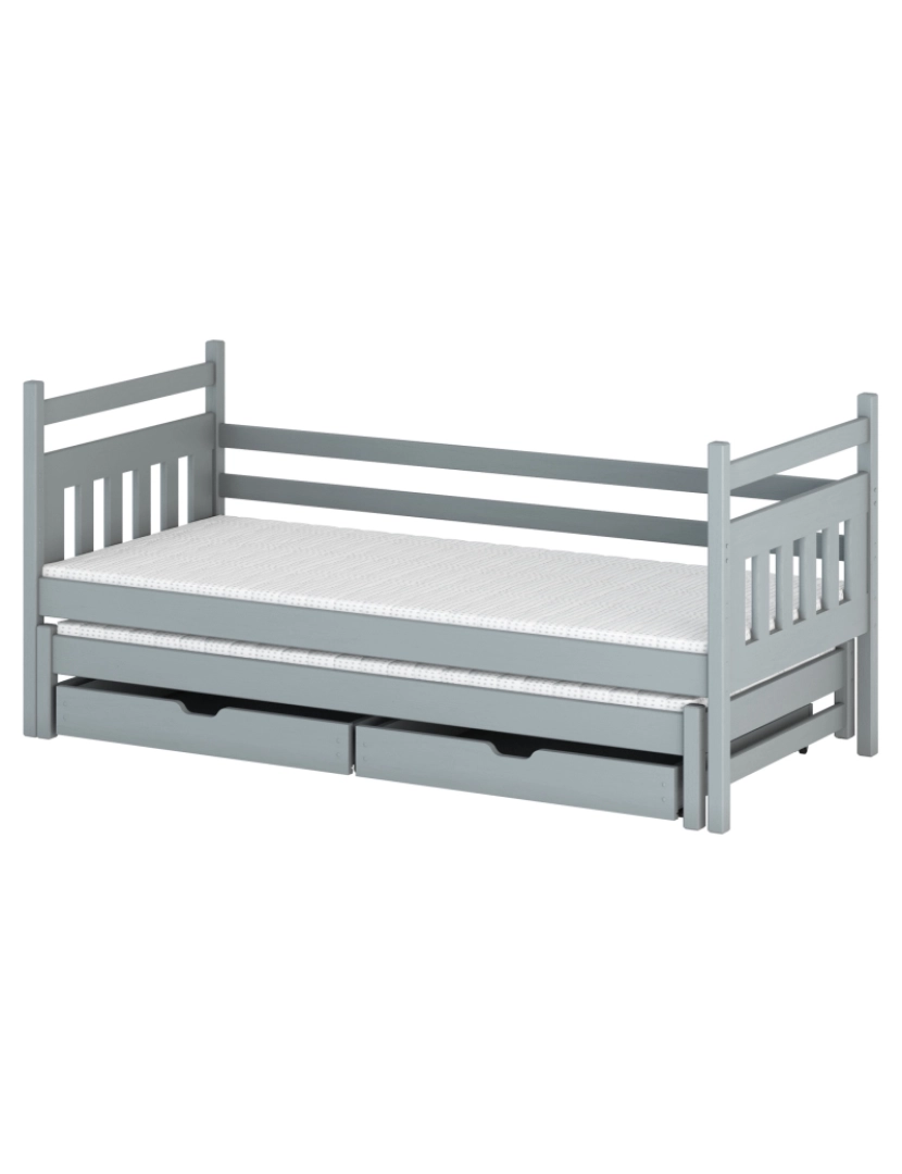 Furnlux - Cama infantil Daniel 80x160 Cinza