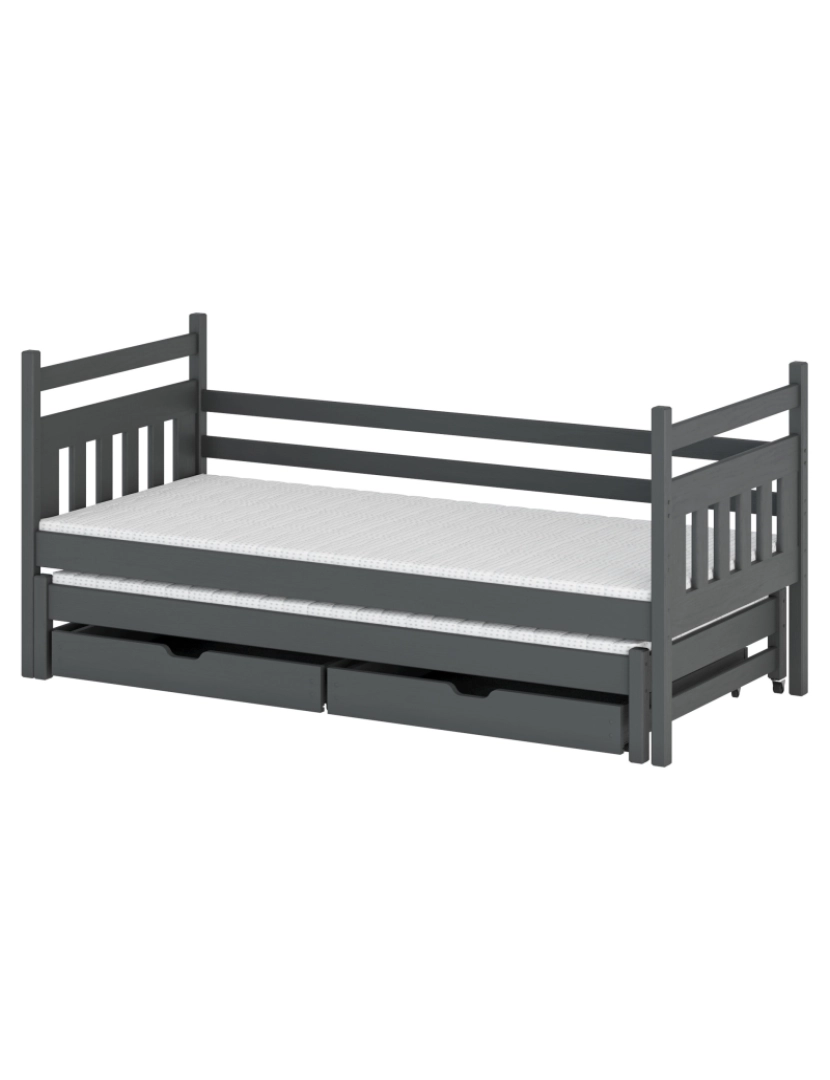 Furnlux - Cama infantil Daniel 80x180 Grafite