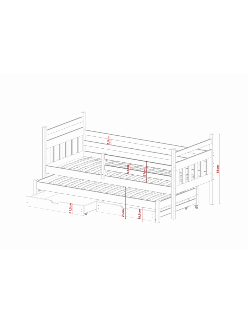 imagem de Cama infantil Daniel 90x190 Branco3