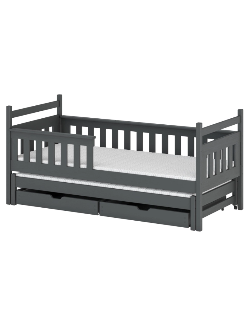 Furnlux - Cama infantil Dominik 80x160 Grafite