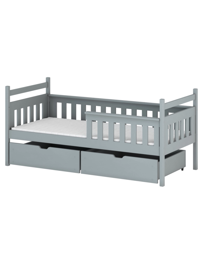 Furnlux - Cama infantil Emma 80x160 Cinza