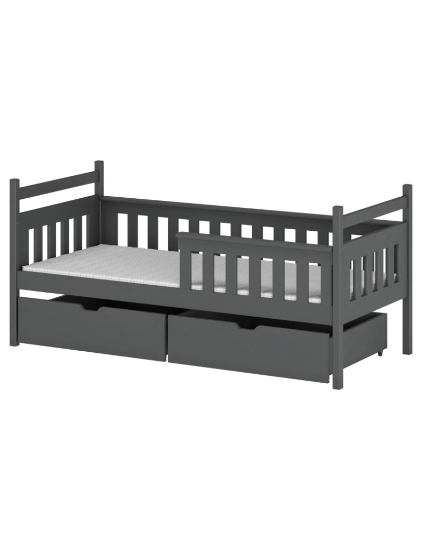 Furnlux - Cama infantil Emma 80x180 Grafite