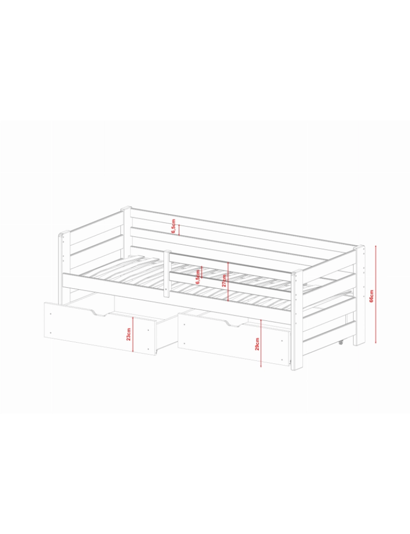 imagem de Cama infantil Ergo 80x200 Branco3