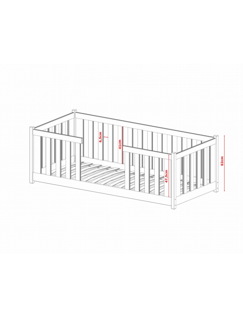 imagem de Cama infantil Feronew 80x200 Cinza3