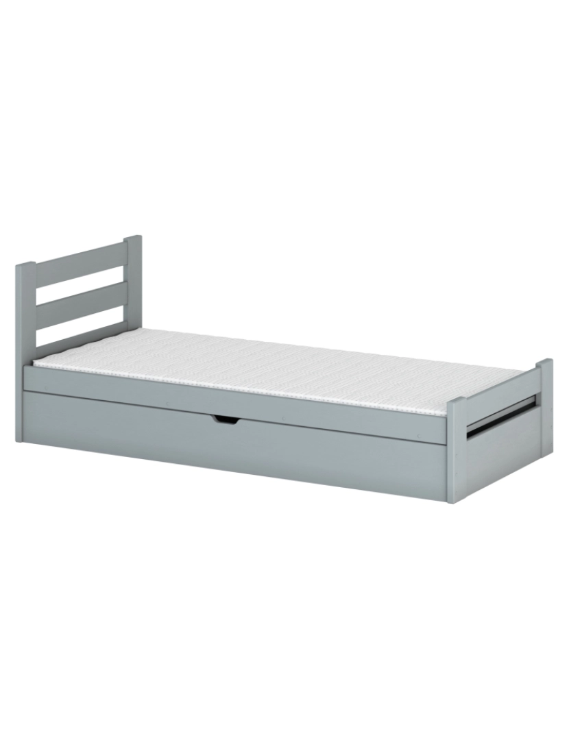 Furnlux - Cama infantil Nela 80x180 Cinza