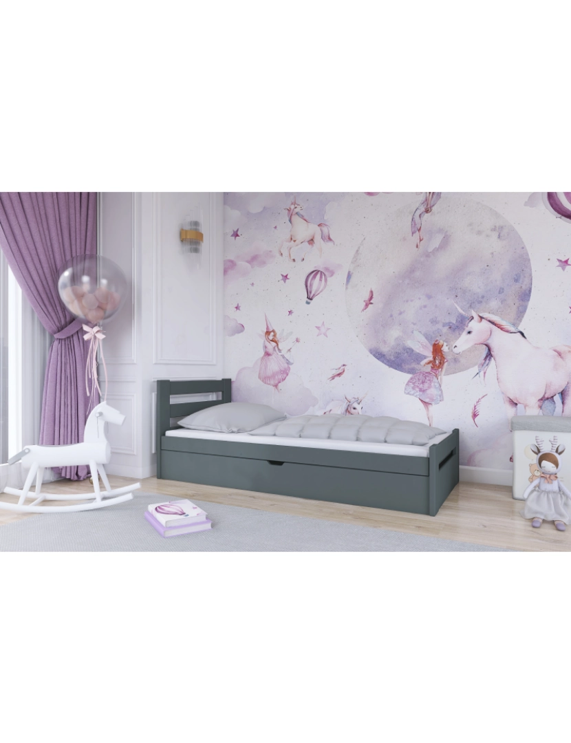 imagem de Cama infantil Nela 90x190 Grafite2