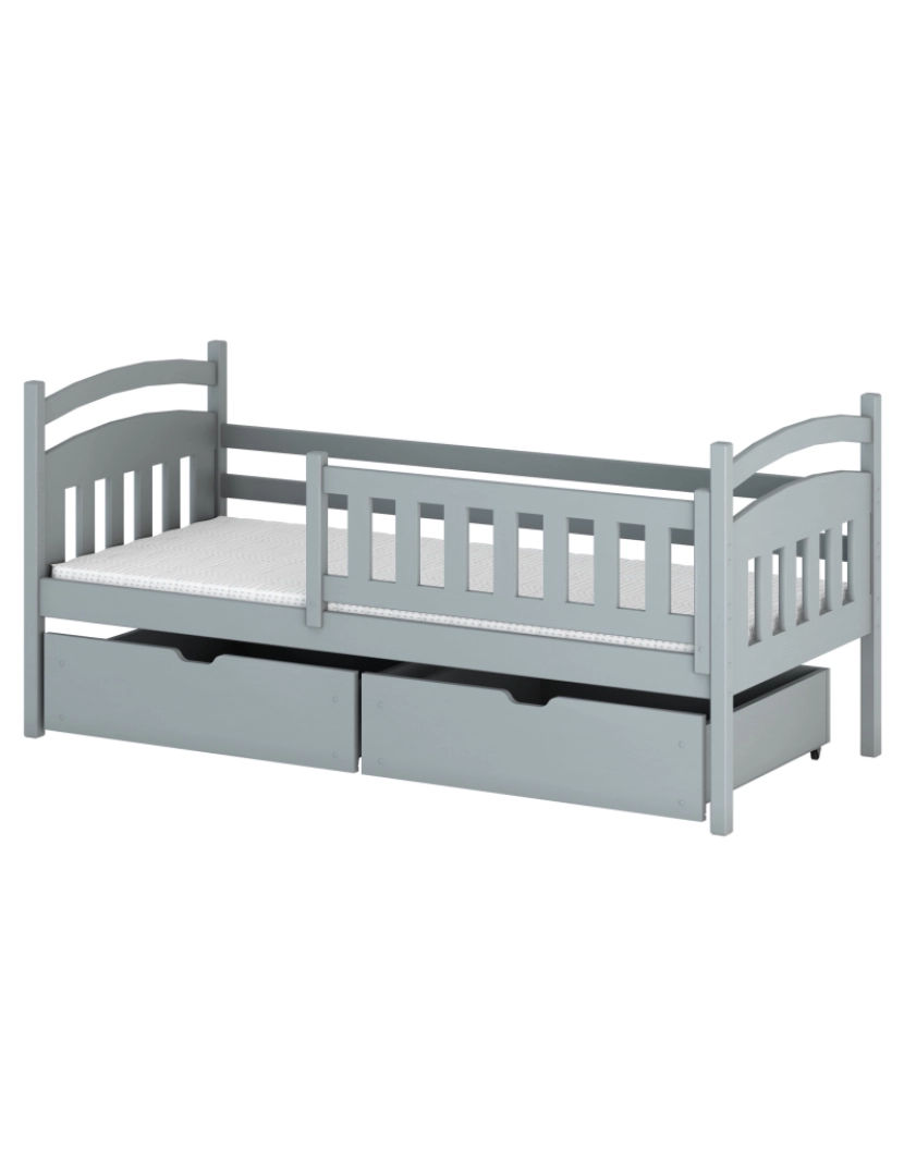 Furnlux - Cama infantil Terry 90x200 Cinza