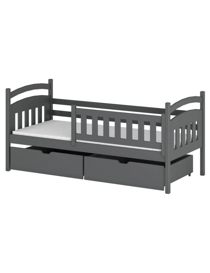 Furnlux - Cama infantil Terry 90x200 Grafite