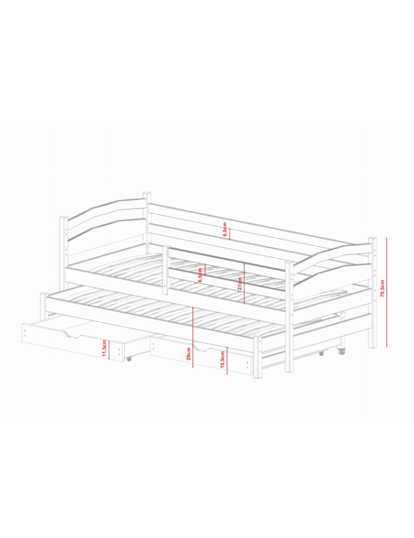 imagem de Cama infantil Tosia 80x200 Pinho3