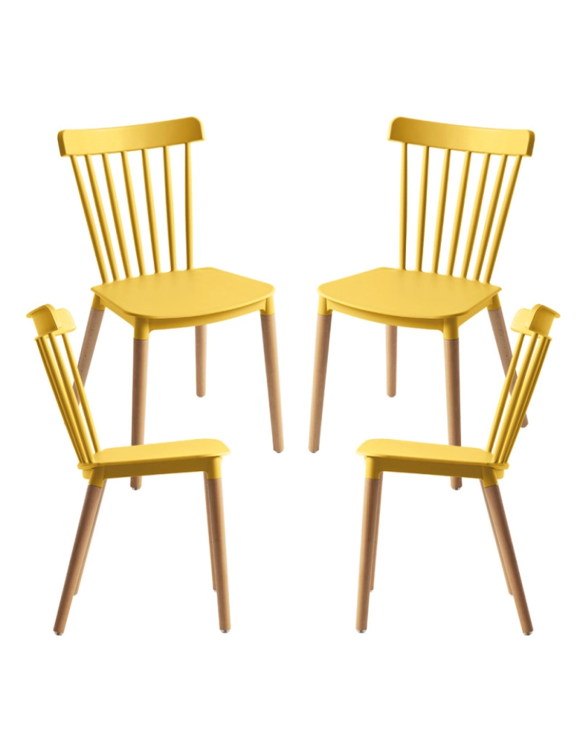 Presentes Miguel - Pack 4 Cadeiras Leka - Amarelo