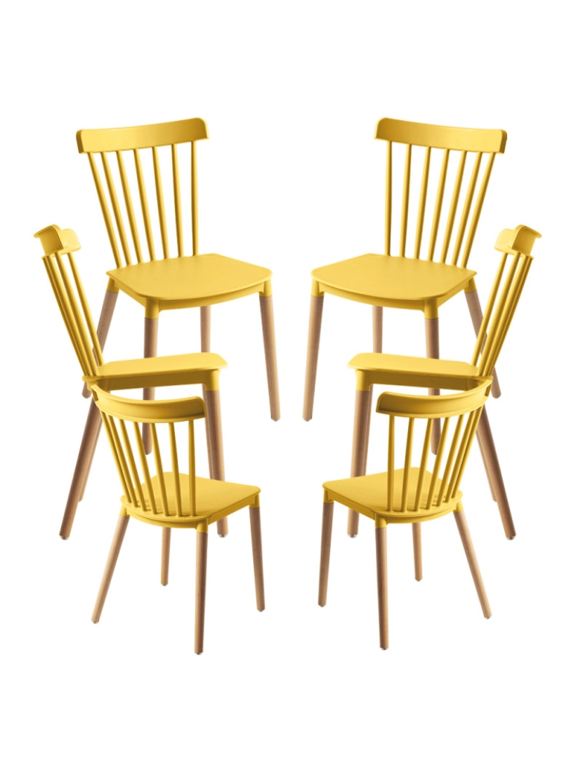 Presentes Miguel - Pack 6 Cadeiras Leka - Amarelo