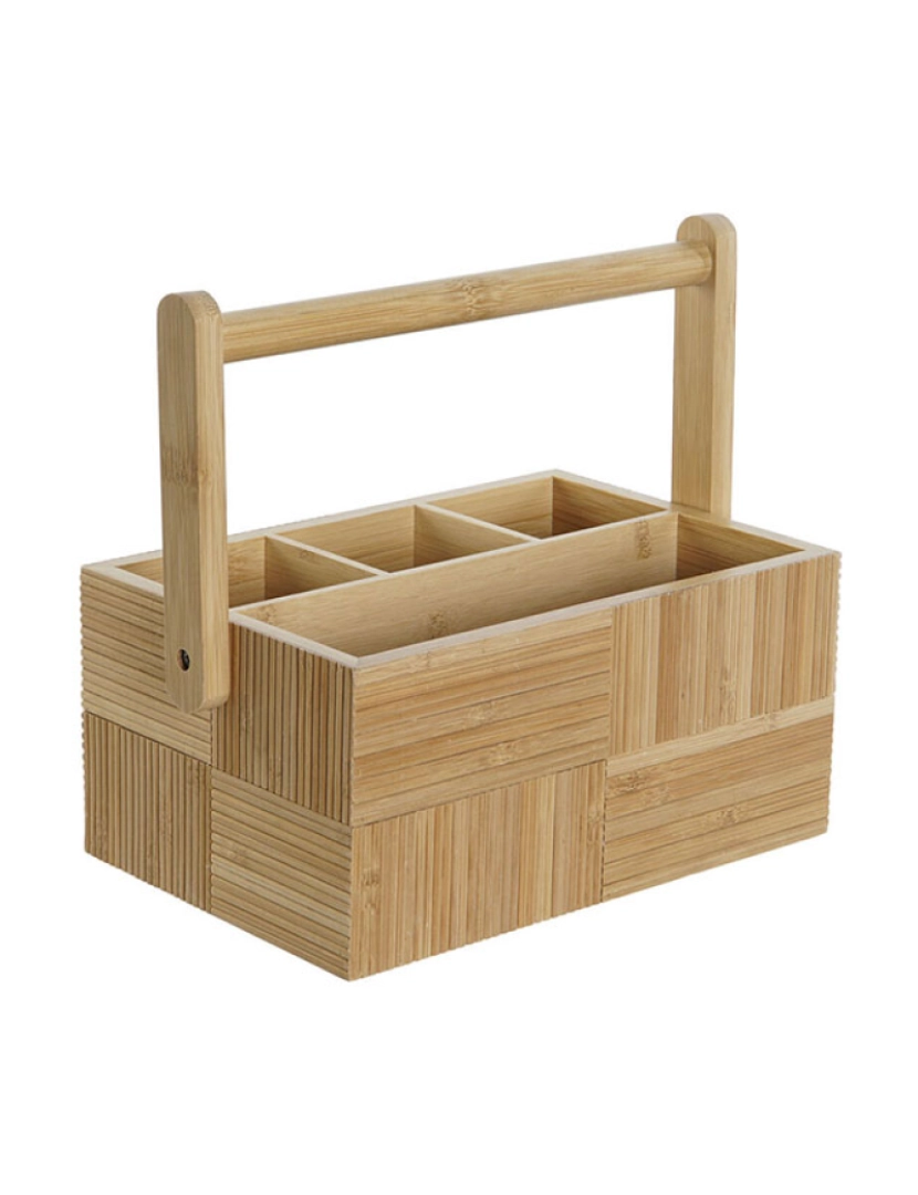 DKD Home - Organizador de Talheres DKD Home Decor Natural Bambu 27 x 16,5 x 11,5 cm