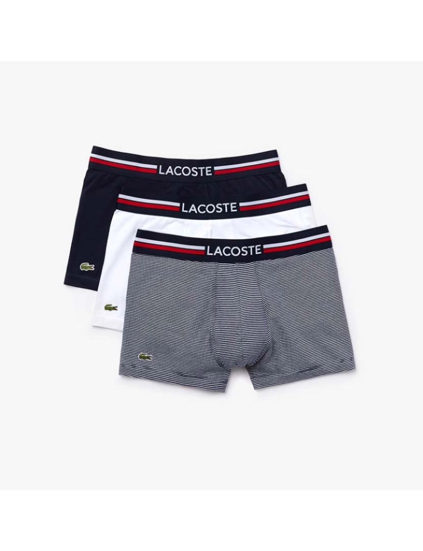 Lacoste Pacote com 5 boxers de cintura com logo homens azul