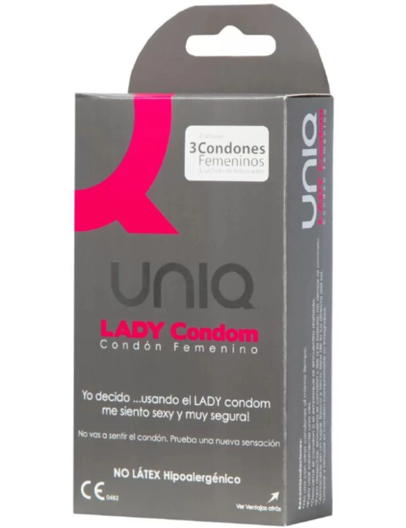 Uniq - Uniq Lady Condom Preservativos Femininos Sem Látex Com Cinta Liga 3 Unidades