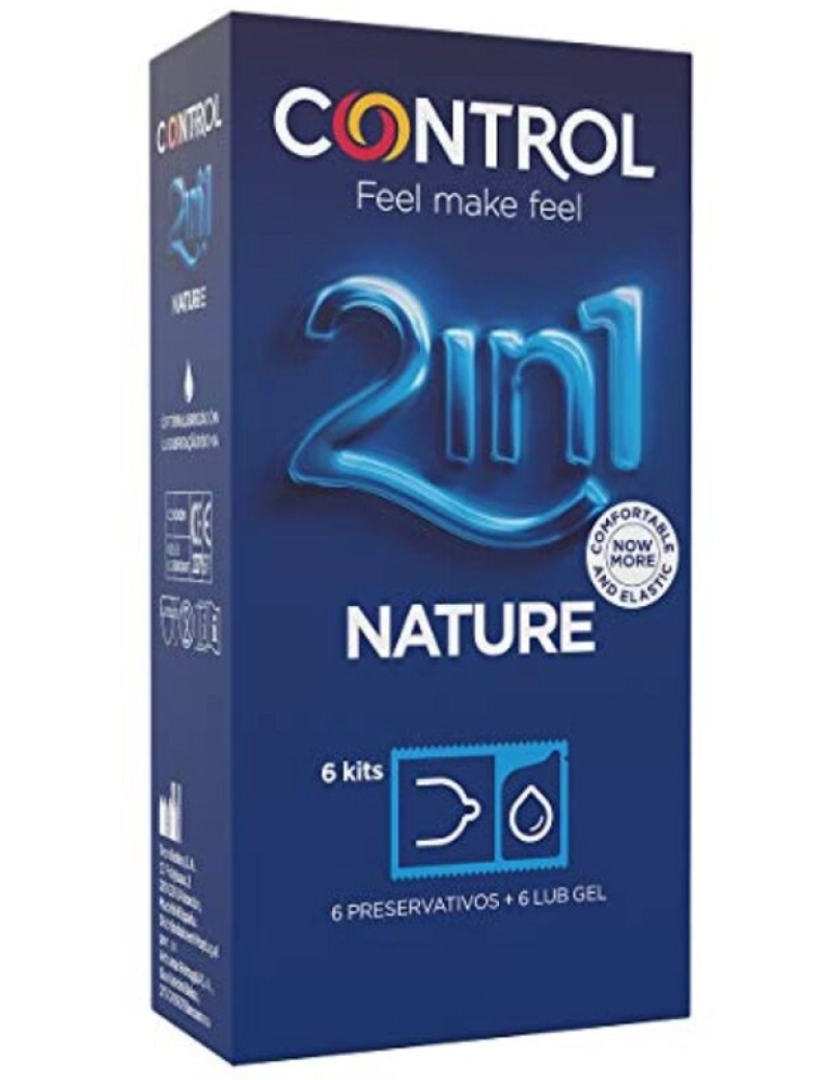 Control Condoms - Control Duo Natura 2-1 Preservativo + Gel 6 Uds