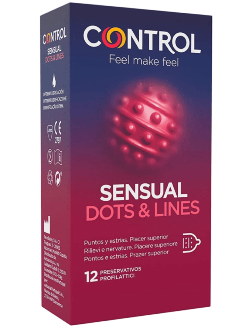 Control Condoms - Control Sensual Dots & Lines Puntos Y Estrias 12 Uds