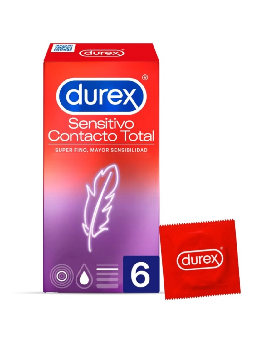 Durex Condoms - Contato Sensível Durex Total De 6 Unidades