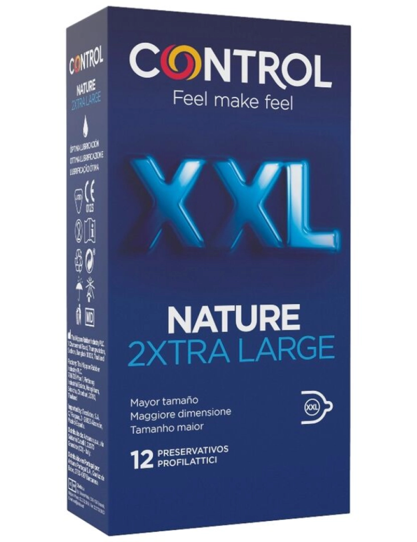 Control Condoms - Control Nature 2Xtra Large Xxl Preservativos - 12 Unidades