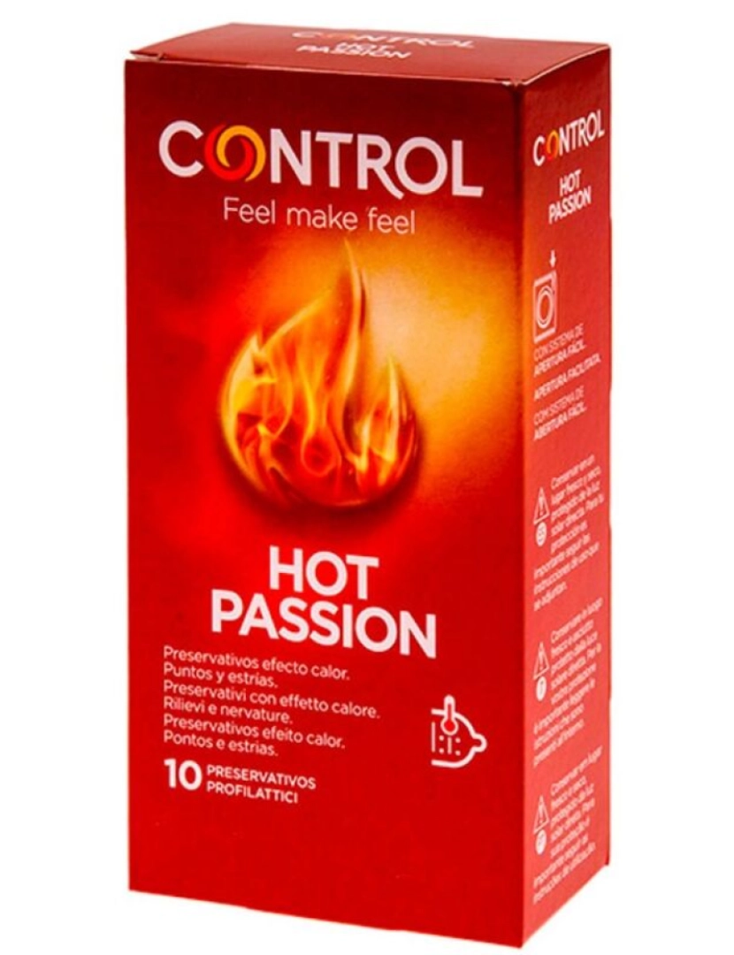 Control Condoms - Control Hot Passion Preservativos Efecto Calor 10 Unidades