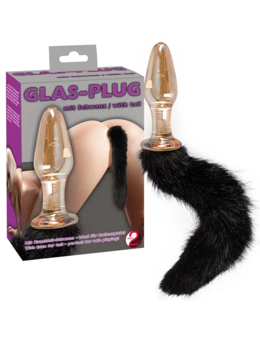 You2Toys - Plug Anal em Vidro C/ Cauda Preta