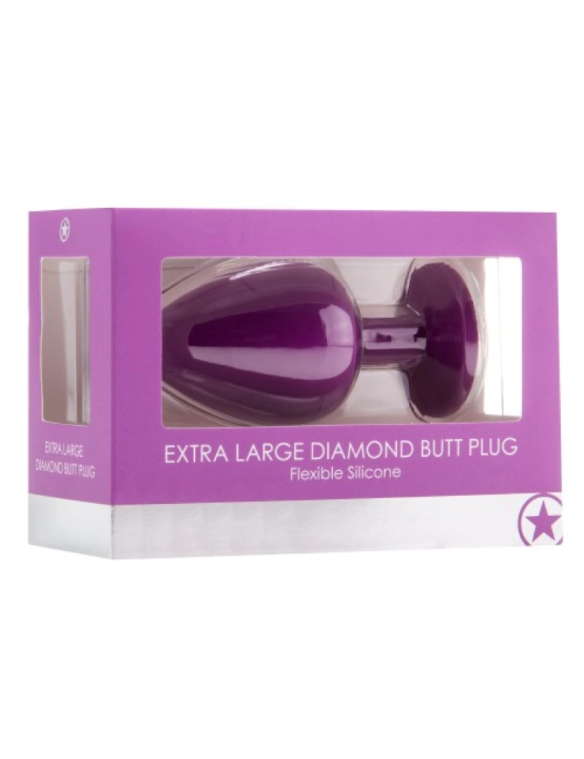 imagem de Plug Anal Diamond Butt Plug Extra Grande Roxo1
