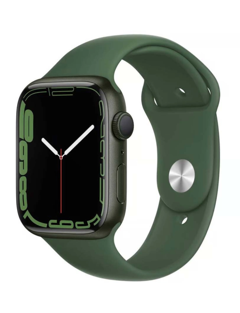 Apple - Apple Watch Series 7 45mm GPS + Cellular Aluminum Case Mostrador: Pulseira Verde: Sport Black Grau A