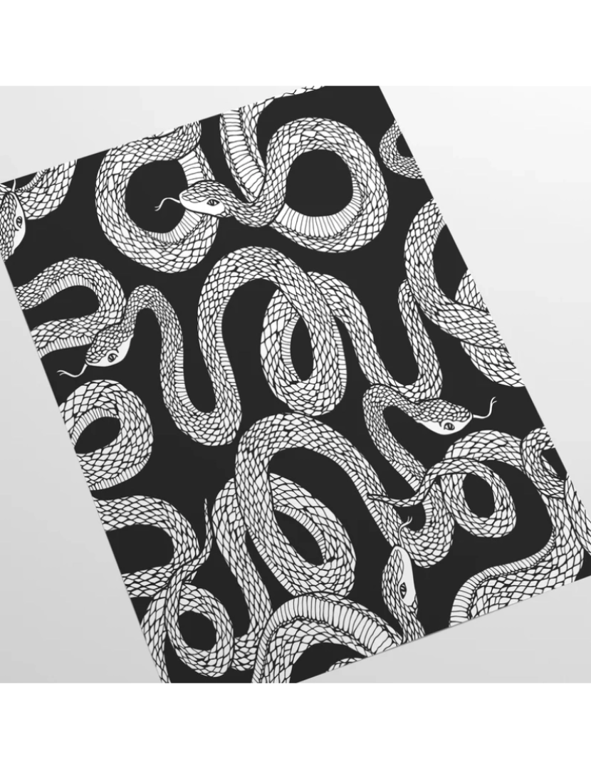 imagem de Papel de Parede Preto e Branco Cobras2