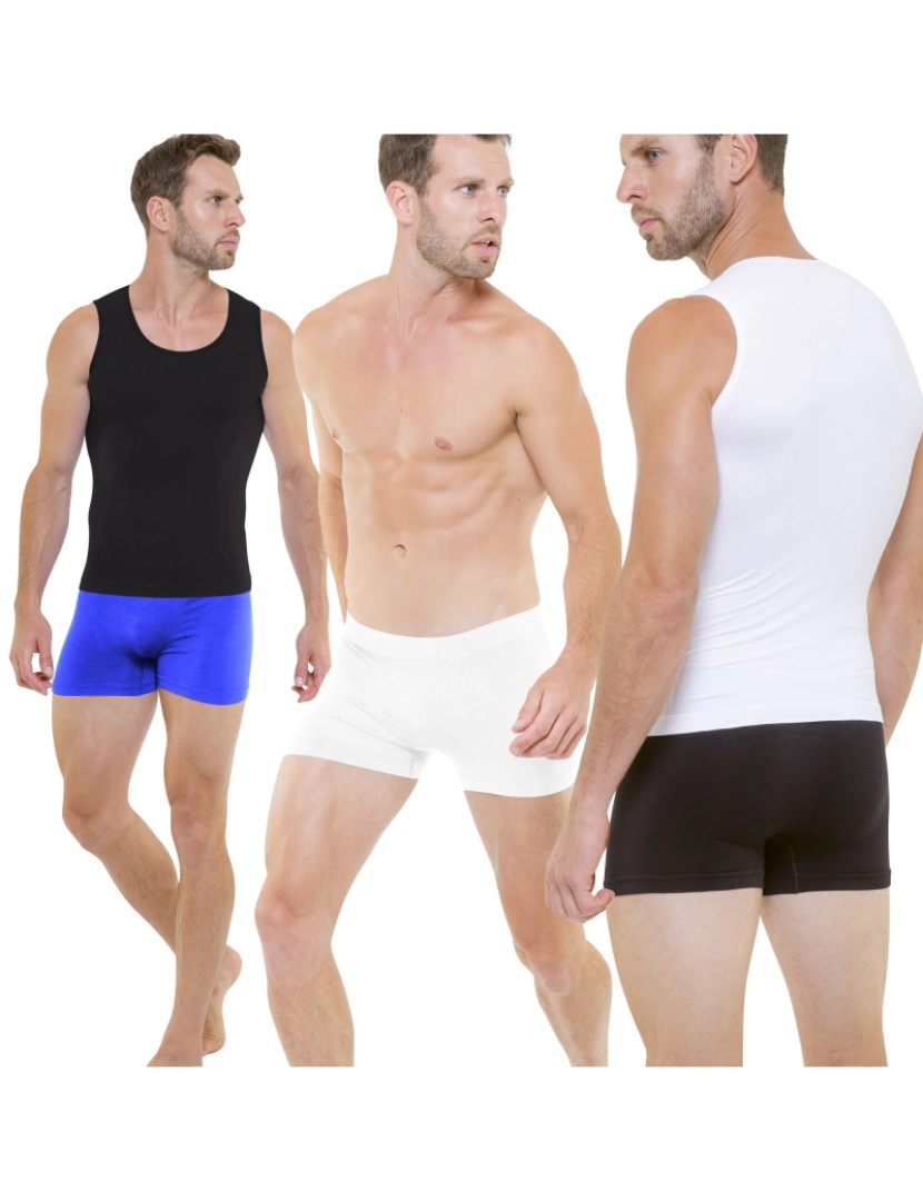 imagem de Lote de 3 Boxers pretos, White & Blue Cellutex3