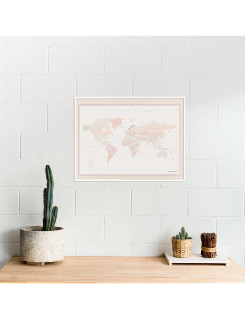 foto 1 de Cork Mapa do mundo - Woody Mapa Watercolor Colonial