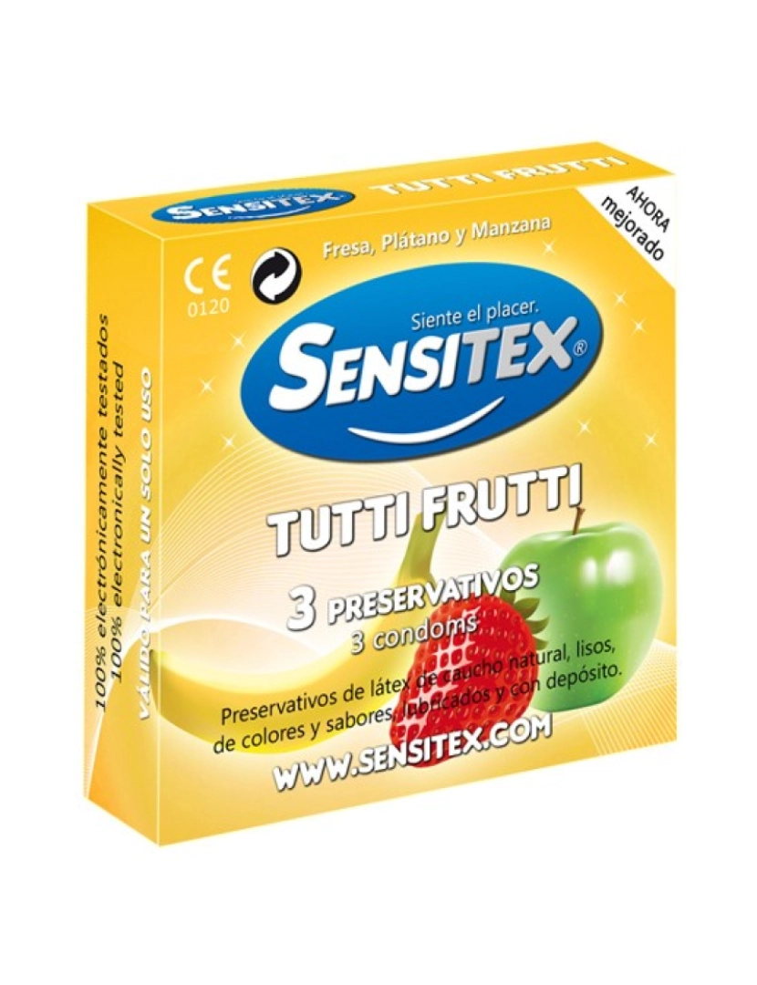 imagem de Preservativos Vegan Tuttifrutti Sensitex (3 Un)1