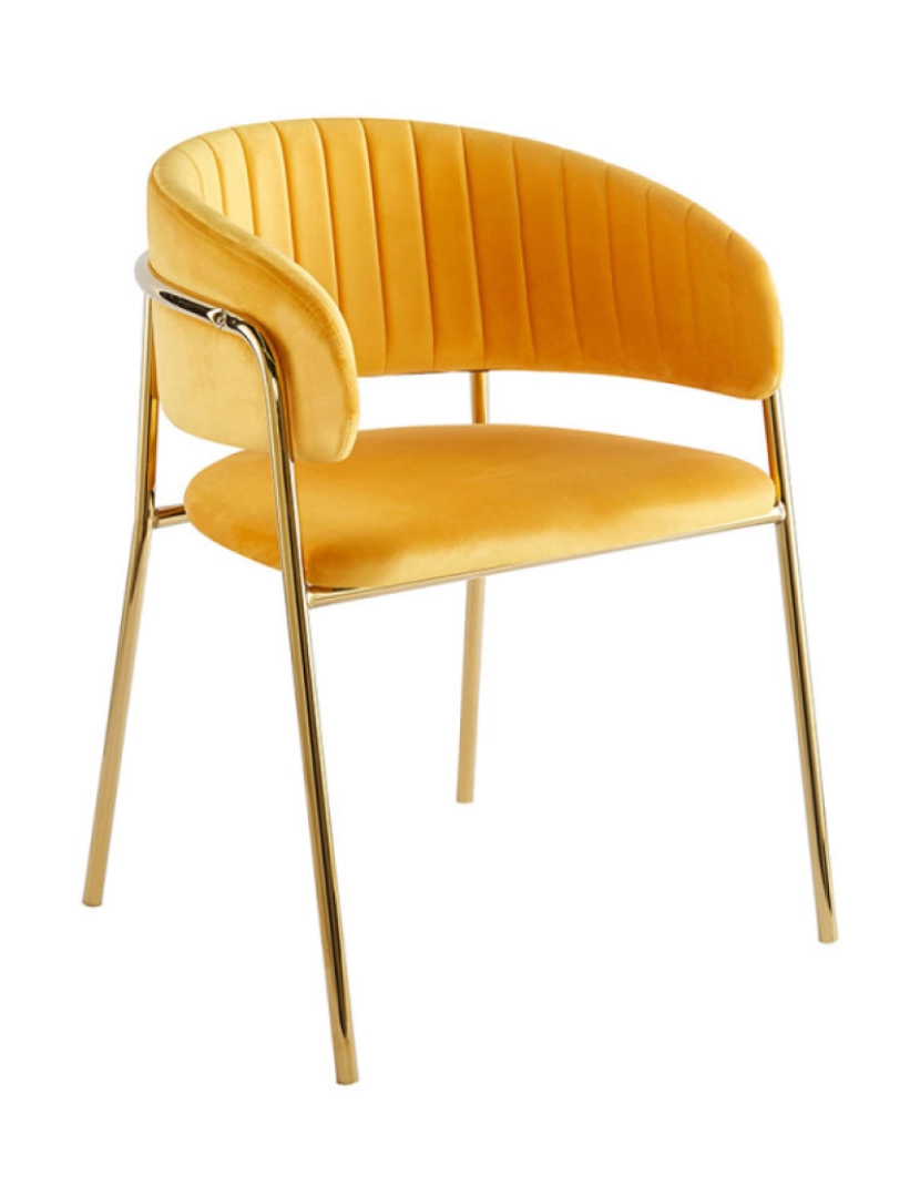 Presentes Miguel - Cadeira Moniel Golden Veludo - Amarelo
