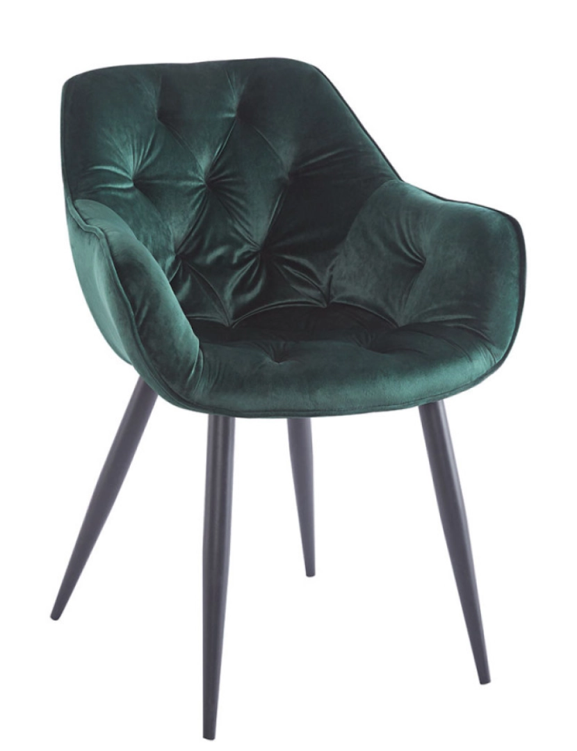 Presentes Miguel - Cadeira Zandel Black Veludo - Verde